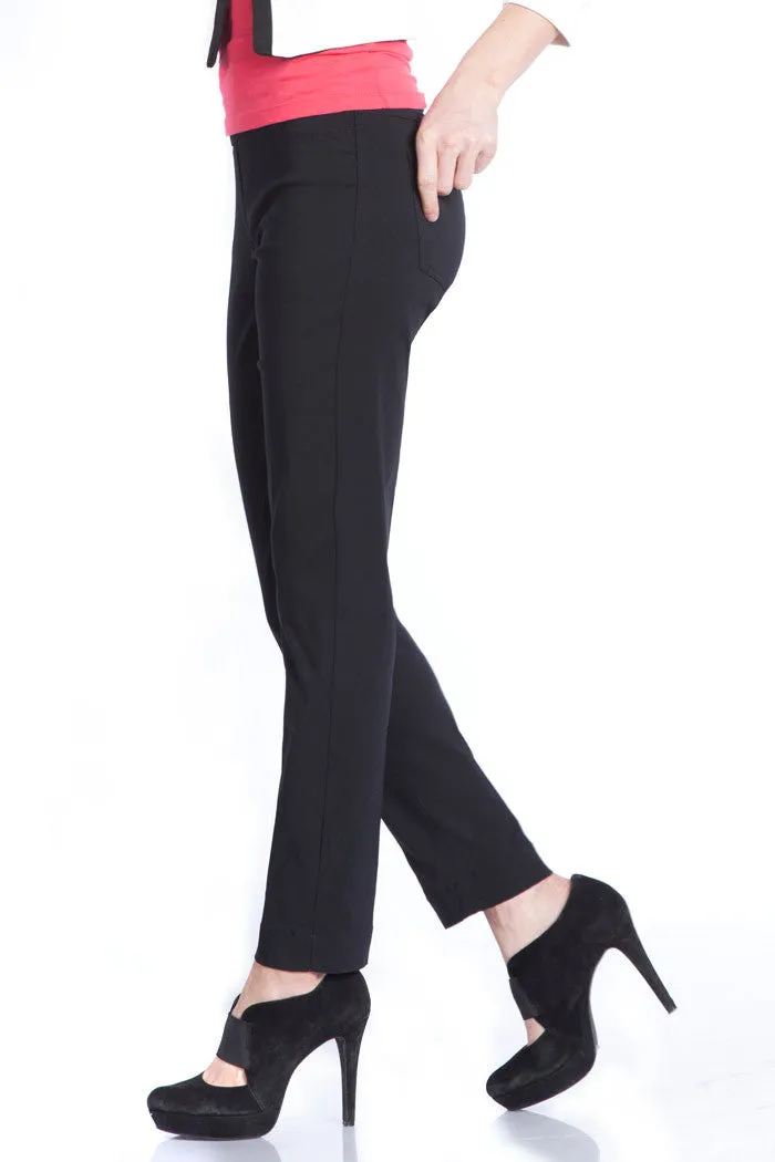 Pull-On Black Ankle Dress Pants with Pockets