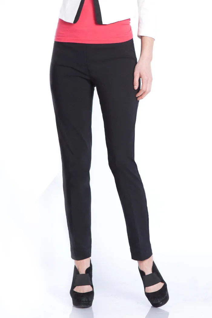 Pull-On Black Ankle Dress Pants with Pockets