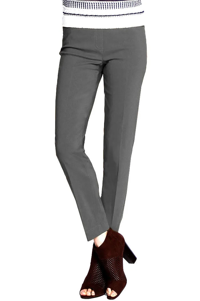 Pull-On Charcoal Ankle Dress Pants