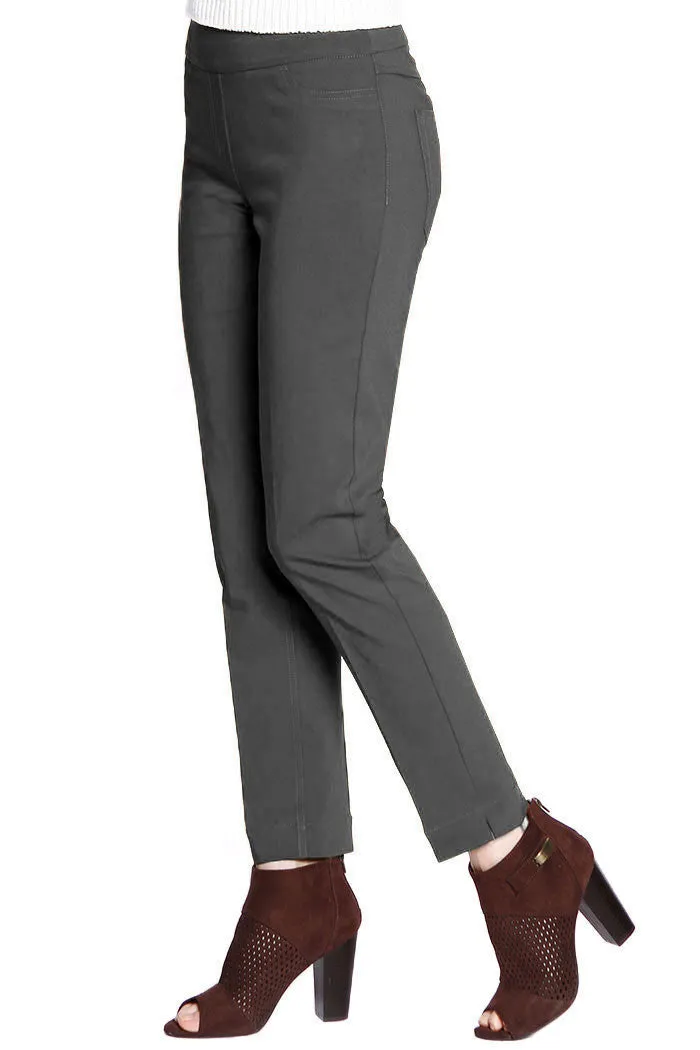 Pull-On Charcoal Ankle Dress Pants