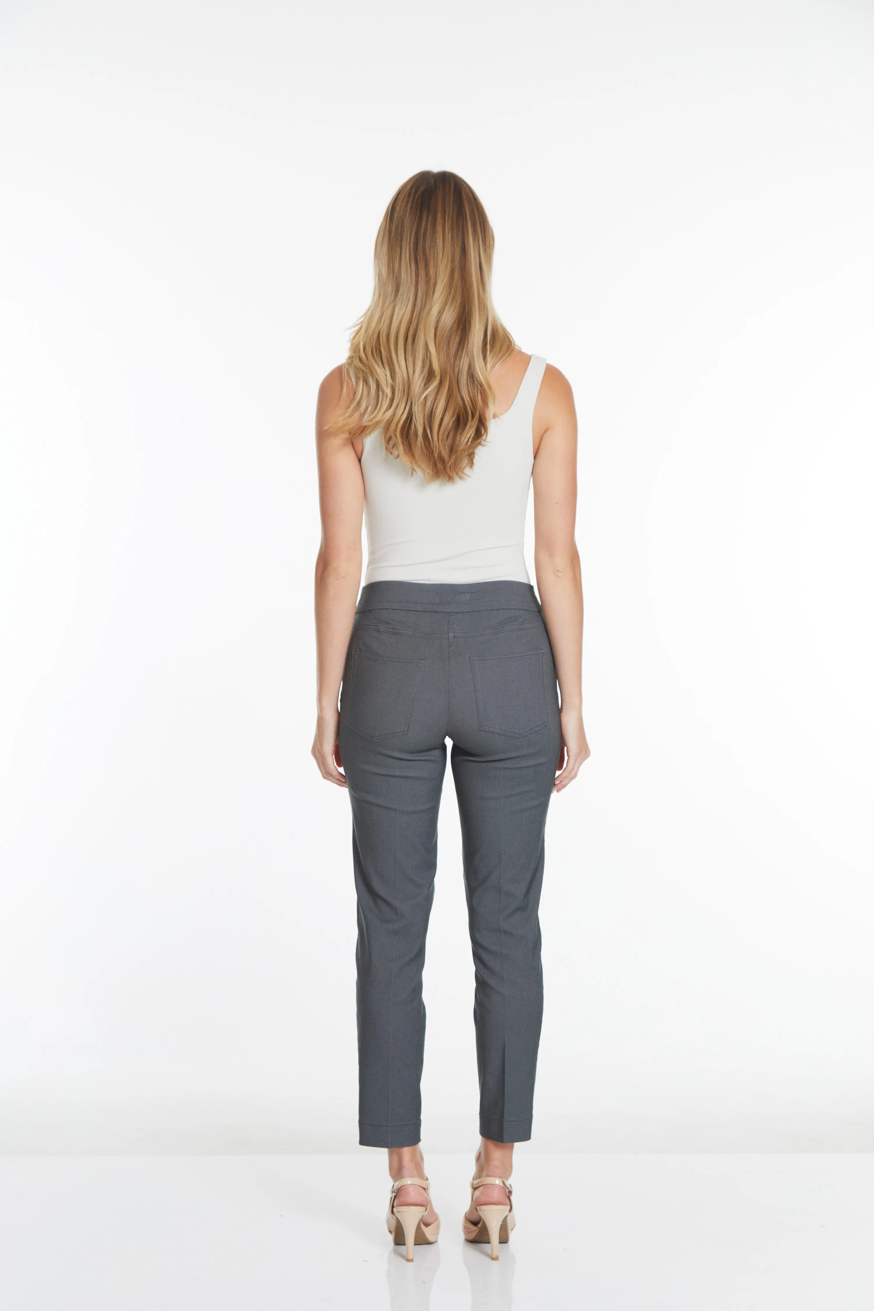 Pull-On Charcoal Ankle Dress Pants