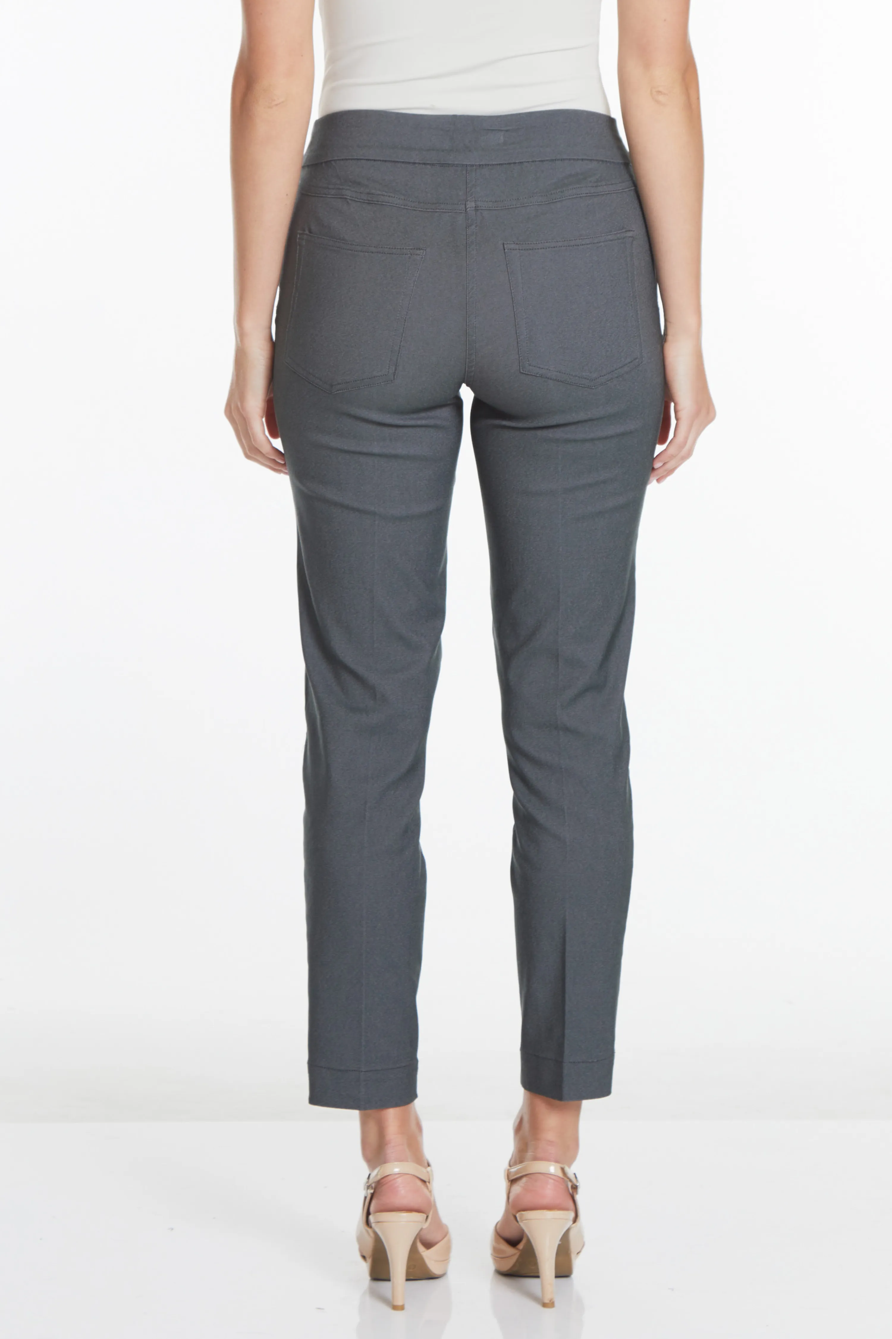 Pull-On Charcoal Ankle Dress Pants