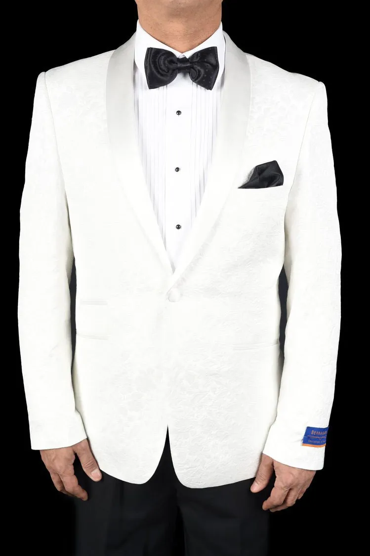 "Brocade" White Dinner Jacket (Separates)