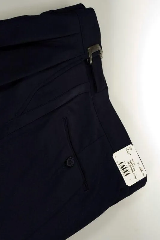 "Double Pleated" Navy Super 150's Luxury Viscose Blend Suit Pants