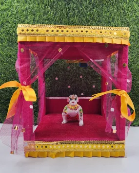 Rani Unique House Cum Bed With Fan And Light For Laddu Gopal Ji