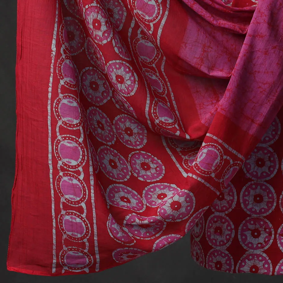 Red - Kutch Print Cotton 3pc Batik Dress Material 06