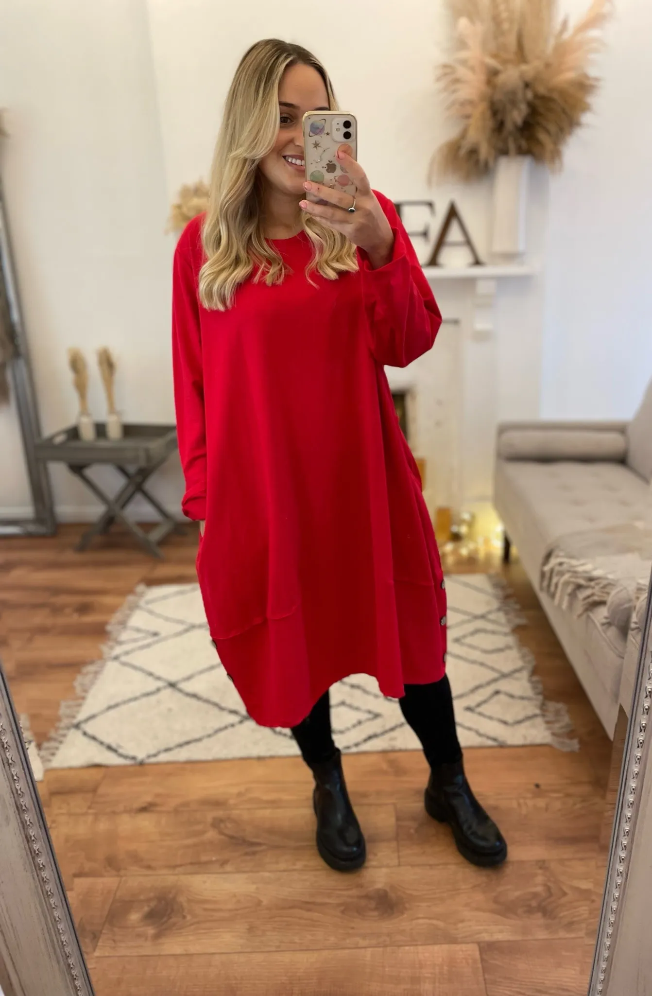 Red Nene Slouch Dress