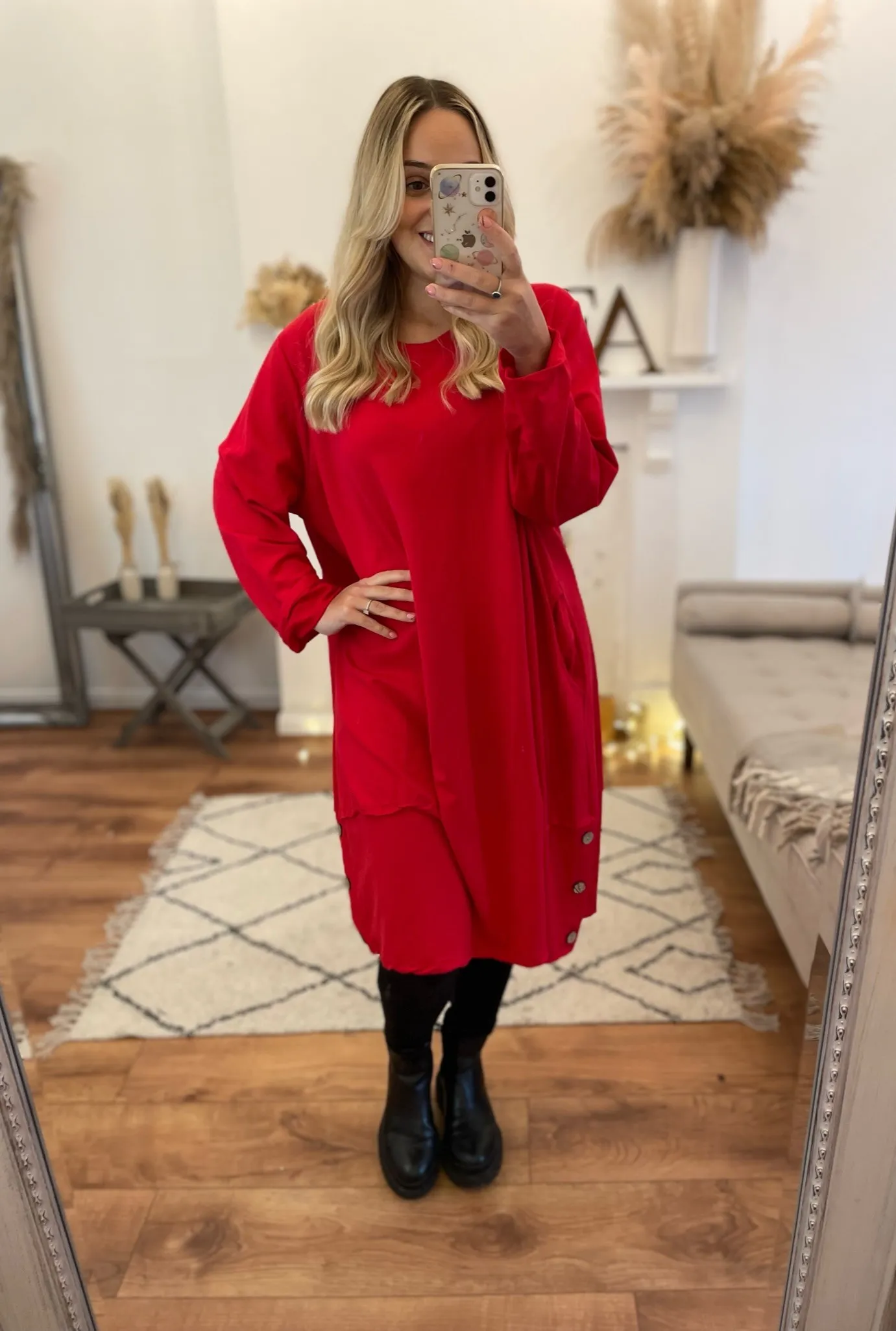 Red Nene Slouch Dress