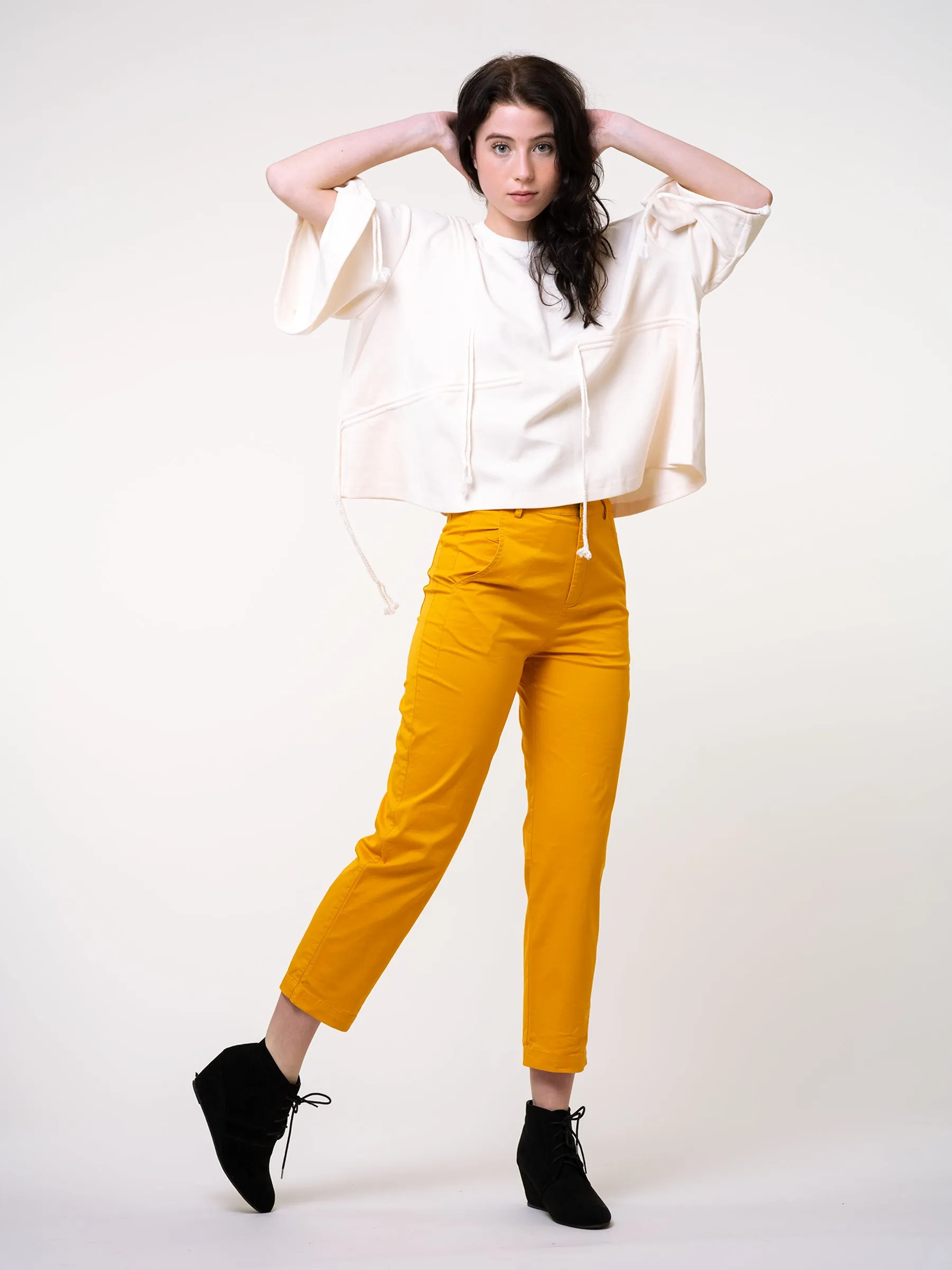 Rimless | Orange-yellow Straight Cropped Pants