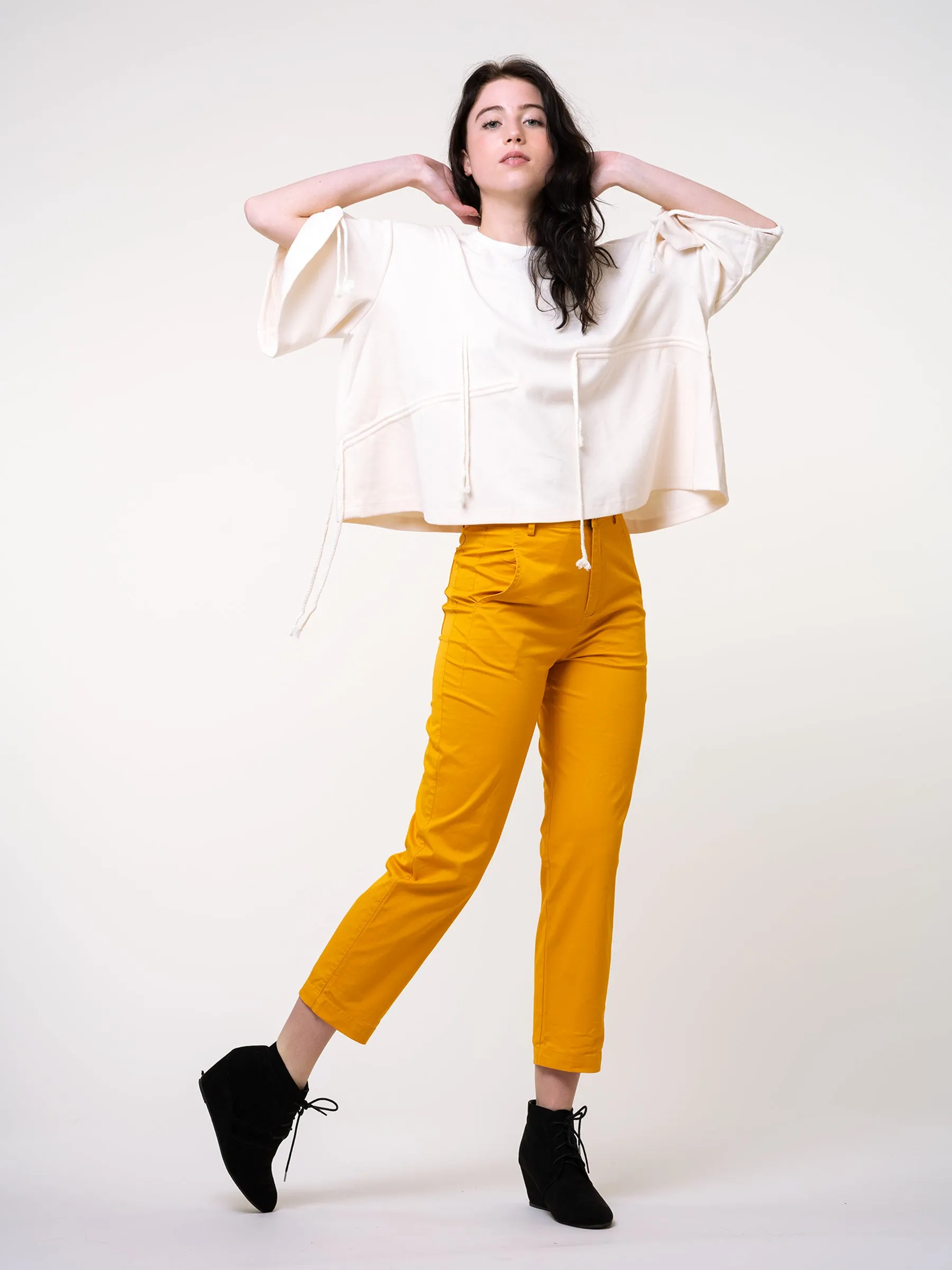 Rimless | Orange-yellow Straight Cropped Pants