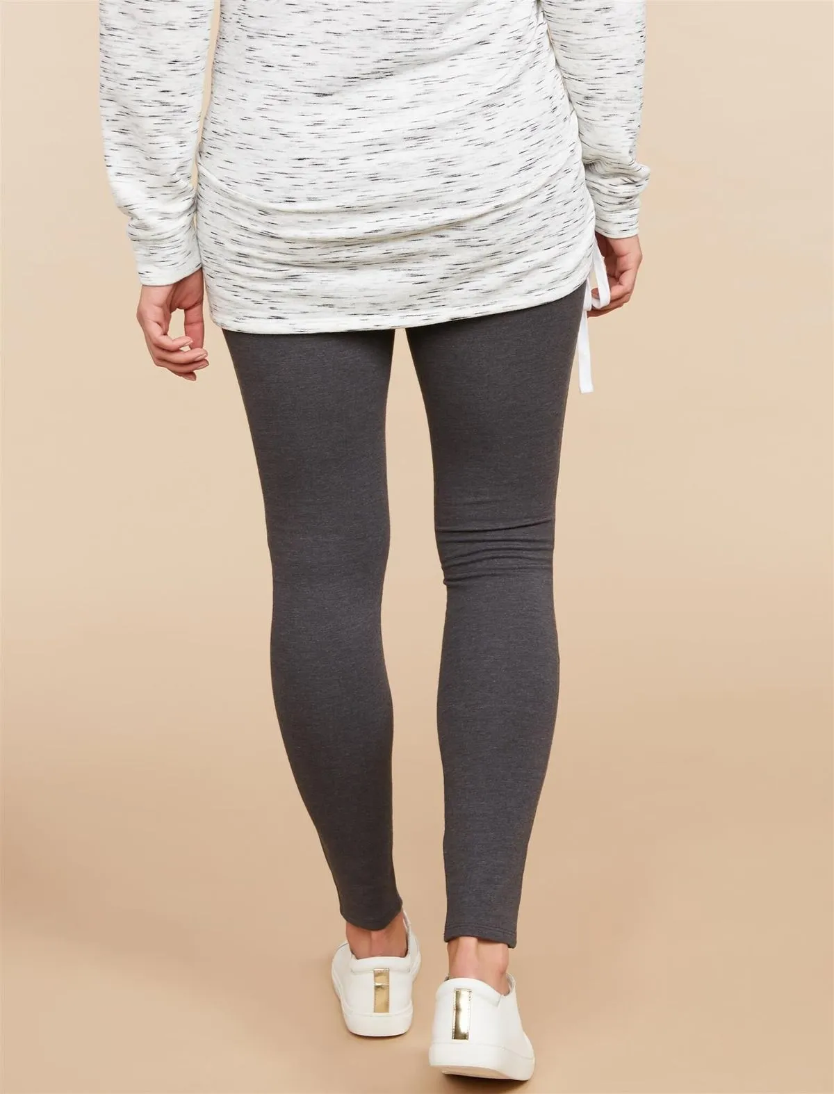 Secret Fit Belly French Terry Maternity Leggings in Charcoal