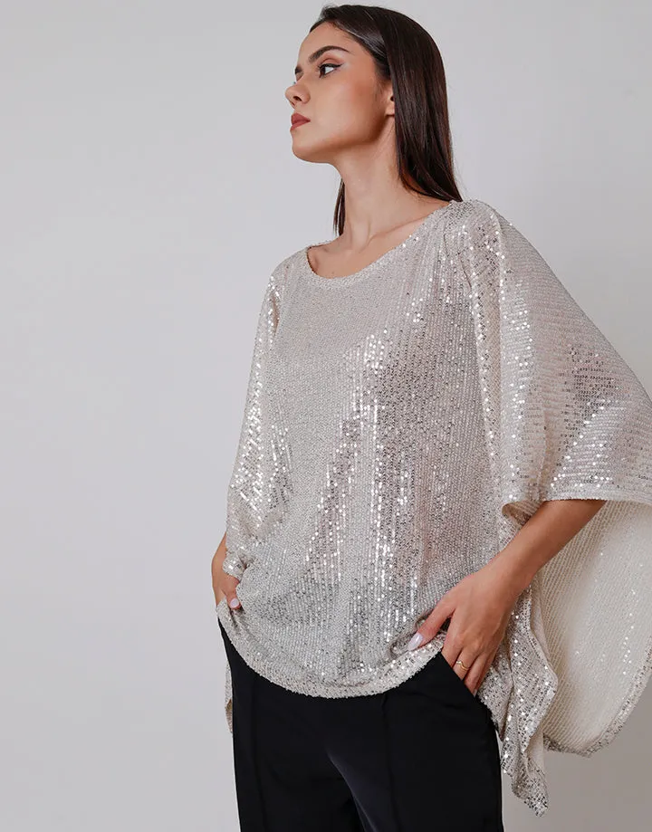 Sequin Party Poncho Top