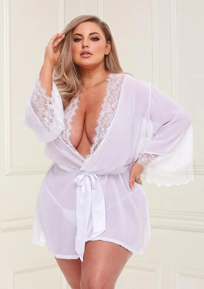 Sheer Chiffon & Lace Robe