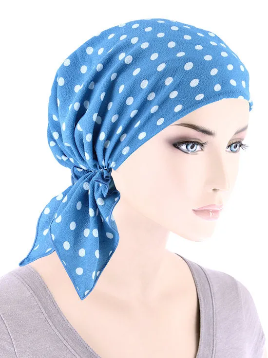 Shorty Scarf Carolina Blue Polka