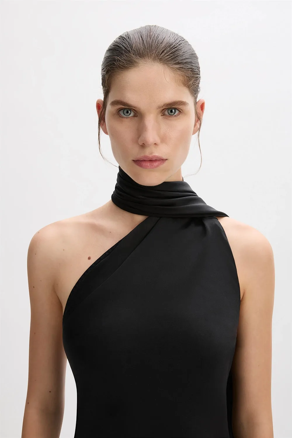 Silk Satin Neck Tie Tank