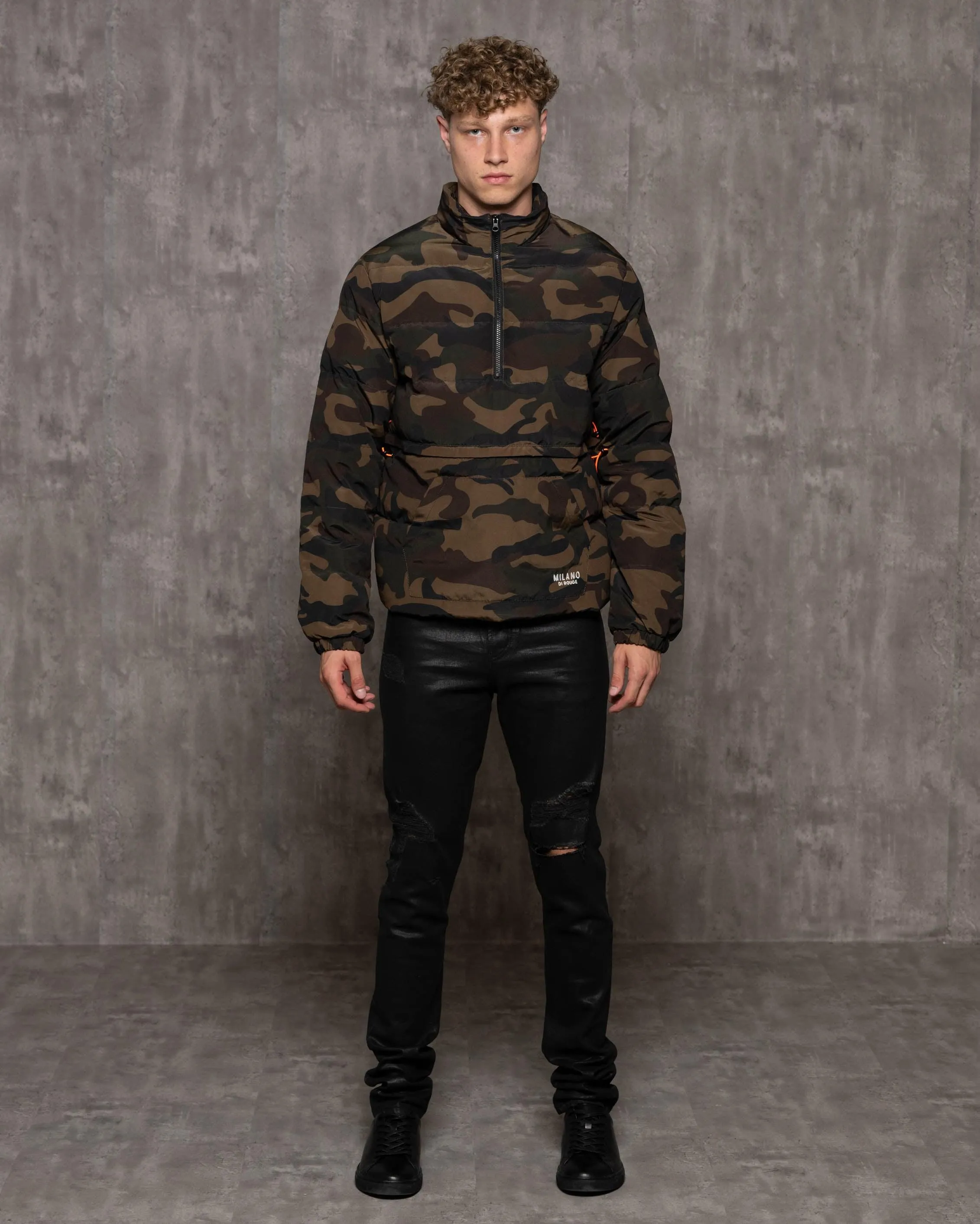 Split Camo Pullover Puffer