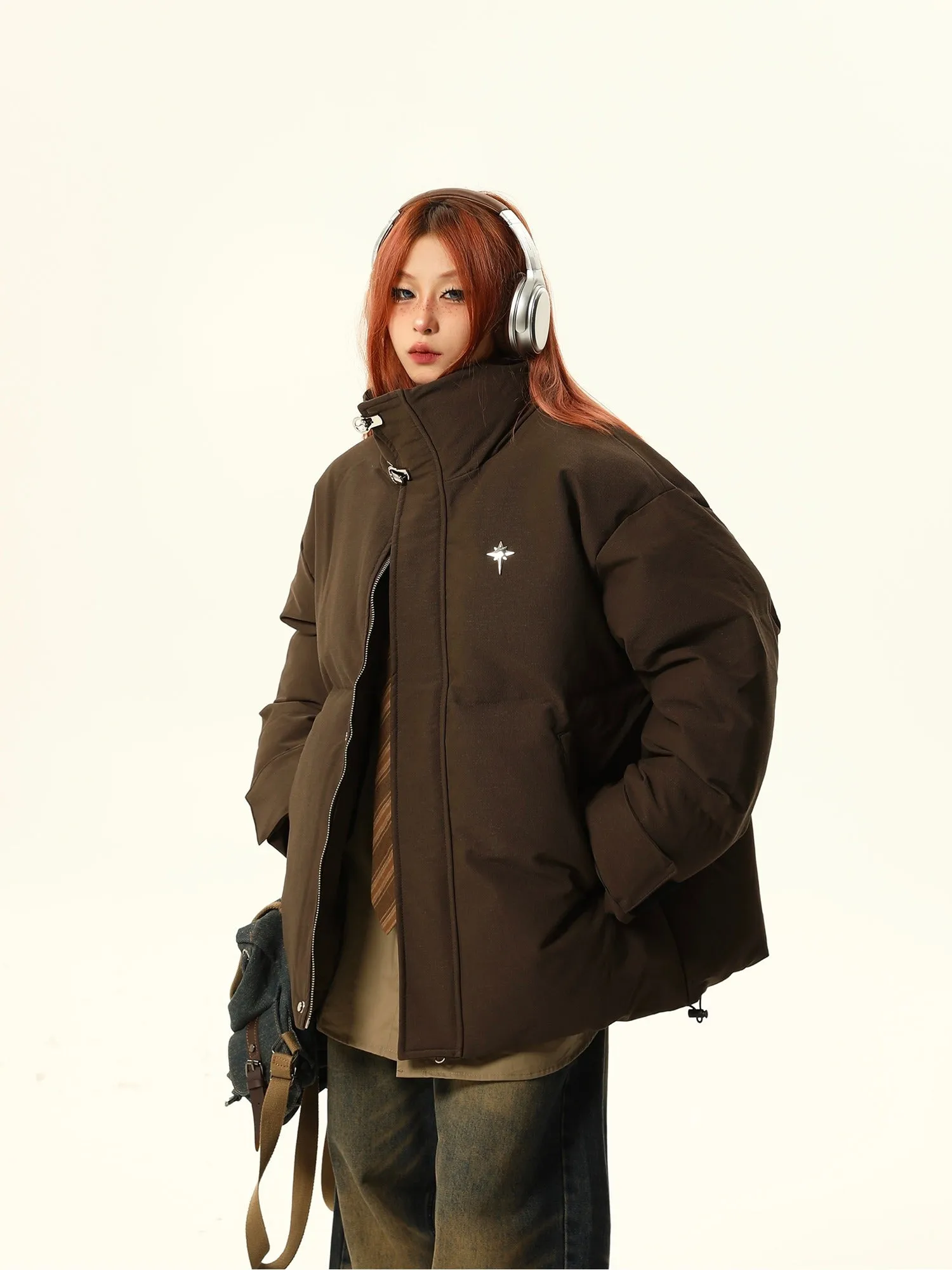 Stand-Up Collar Oversized Puffer Jacket