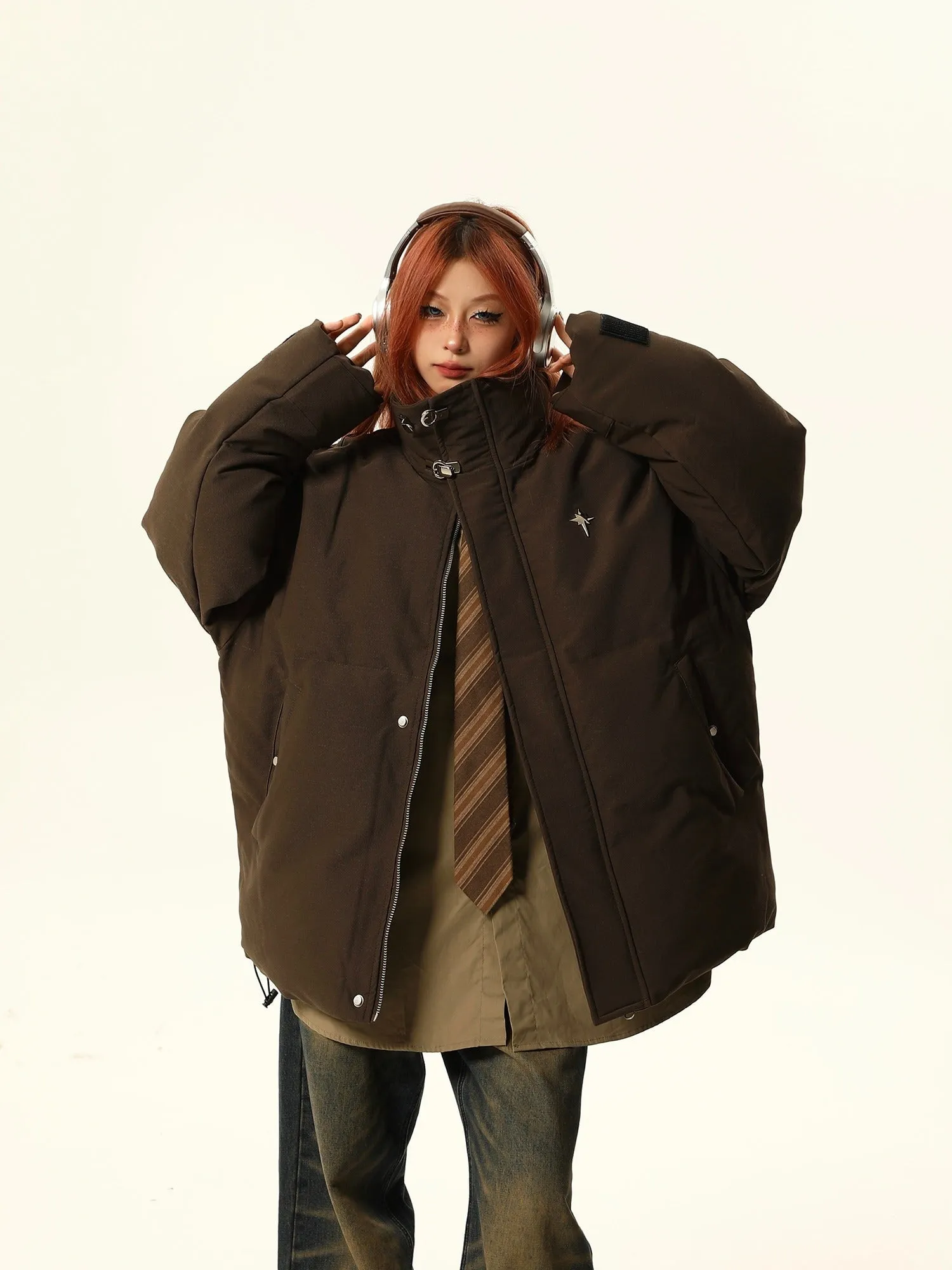 Stand-Up Collar Oversized Puffer Jacket