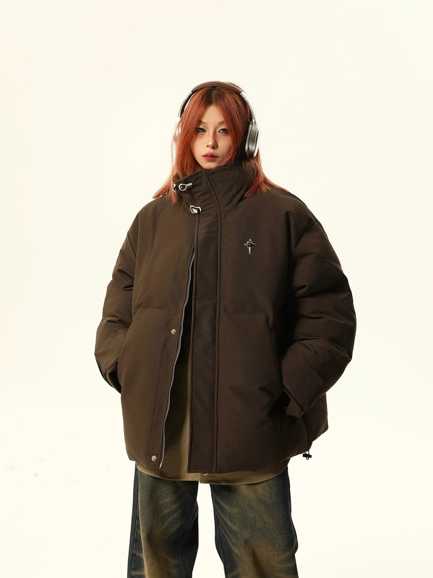 Stand-Up Collar Oversized Puffer Jacket