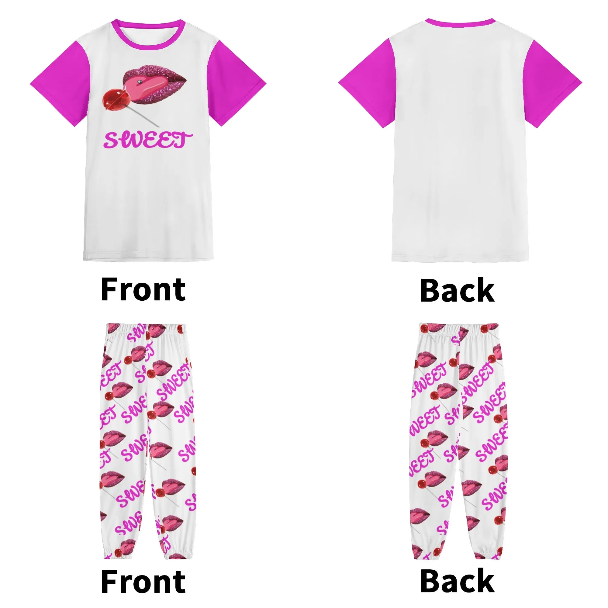 Sweet Clothing Womens Short Sleeve Sports Outfit Set