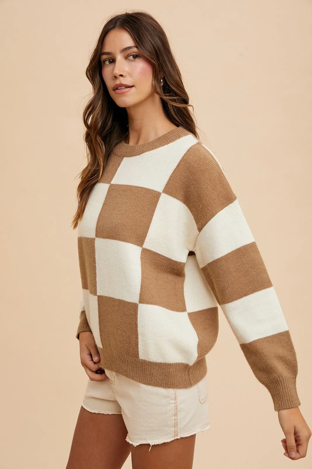 Sweet Truth Checkered Sweater