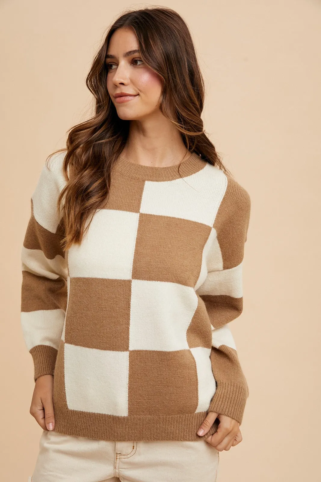 Sweet Truth Checkered Sweater