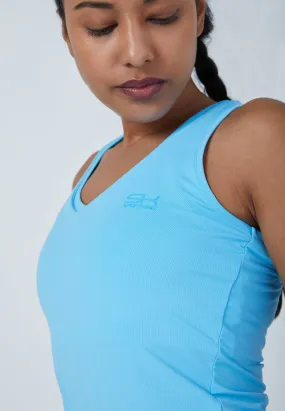 Tennis V-Neck Tank Top with racer back, light blue