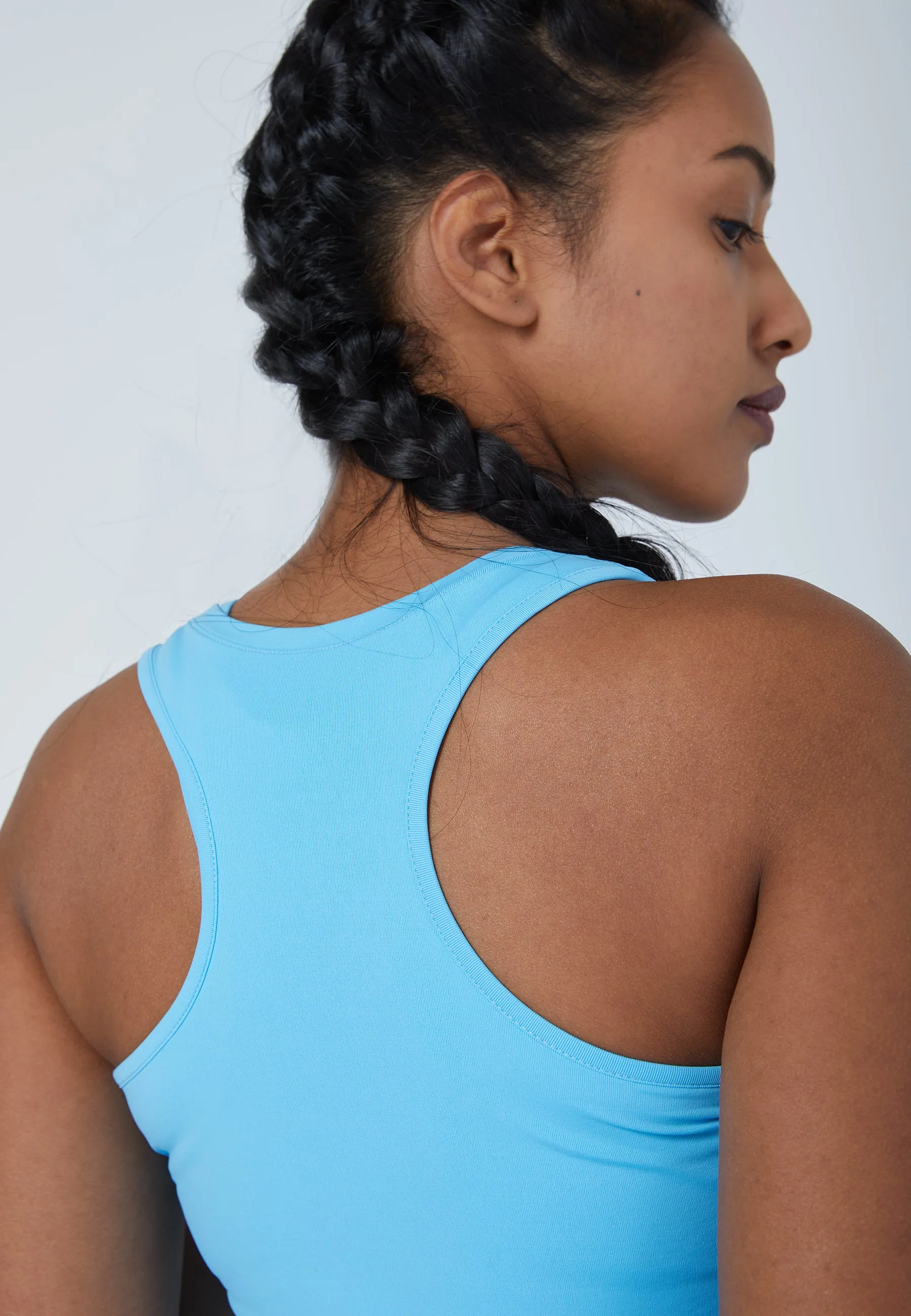 Tennis V-Neck Tank Top with racer back, light blue