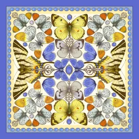 The British Butterfly Silk Neckerchief Lemon | 45x45cm