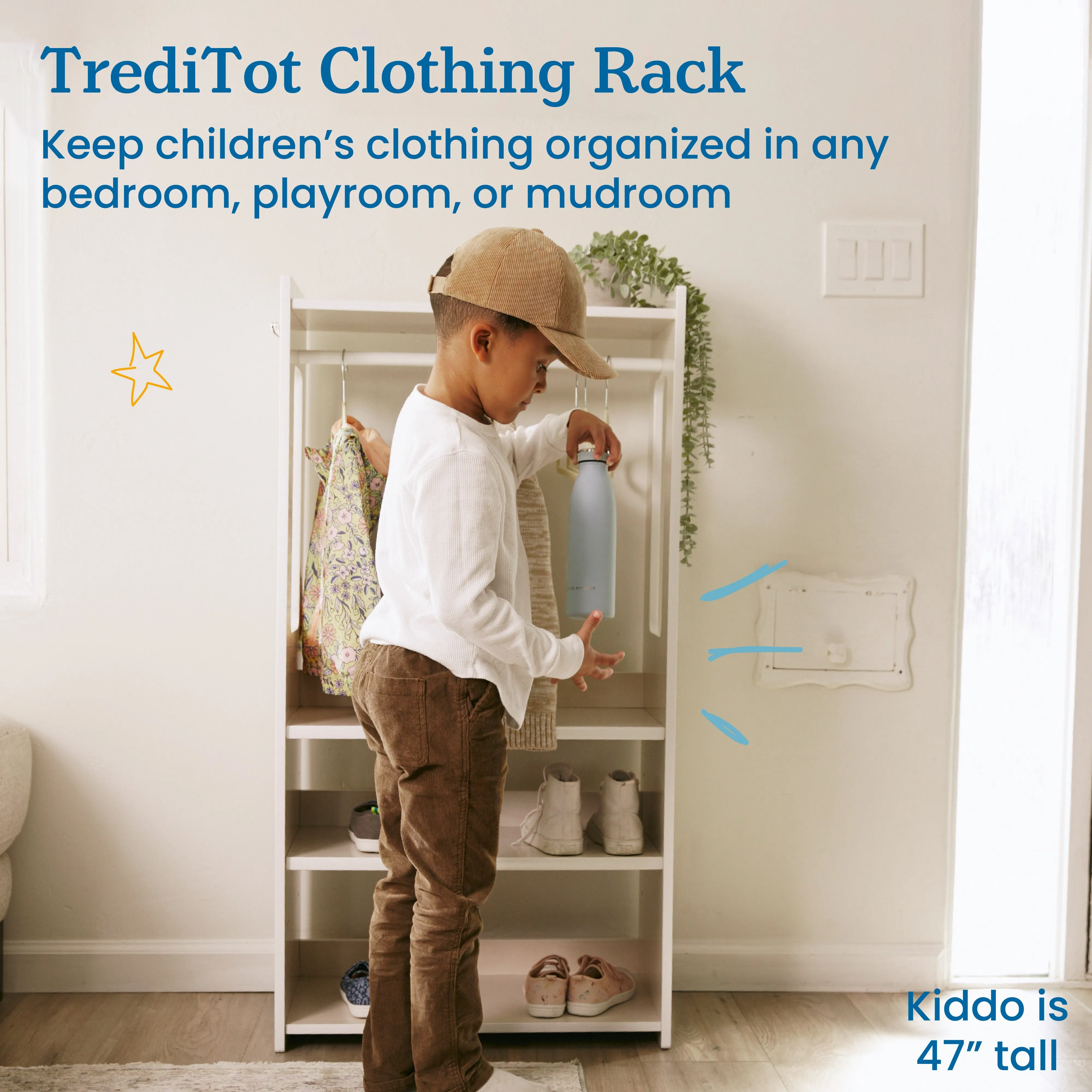 TrendiTot Clothing Rack, Kids Wardrobe