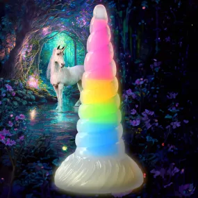 Uni-glow Glow-in-the-dark Rainbow Silicone Dildo