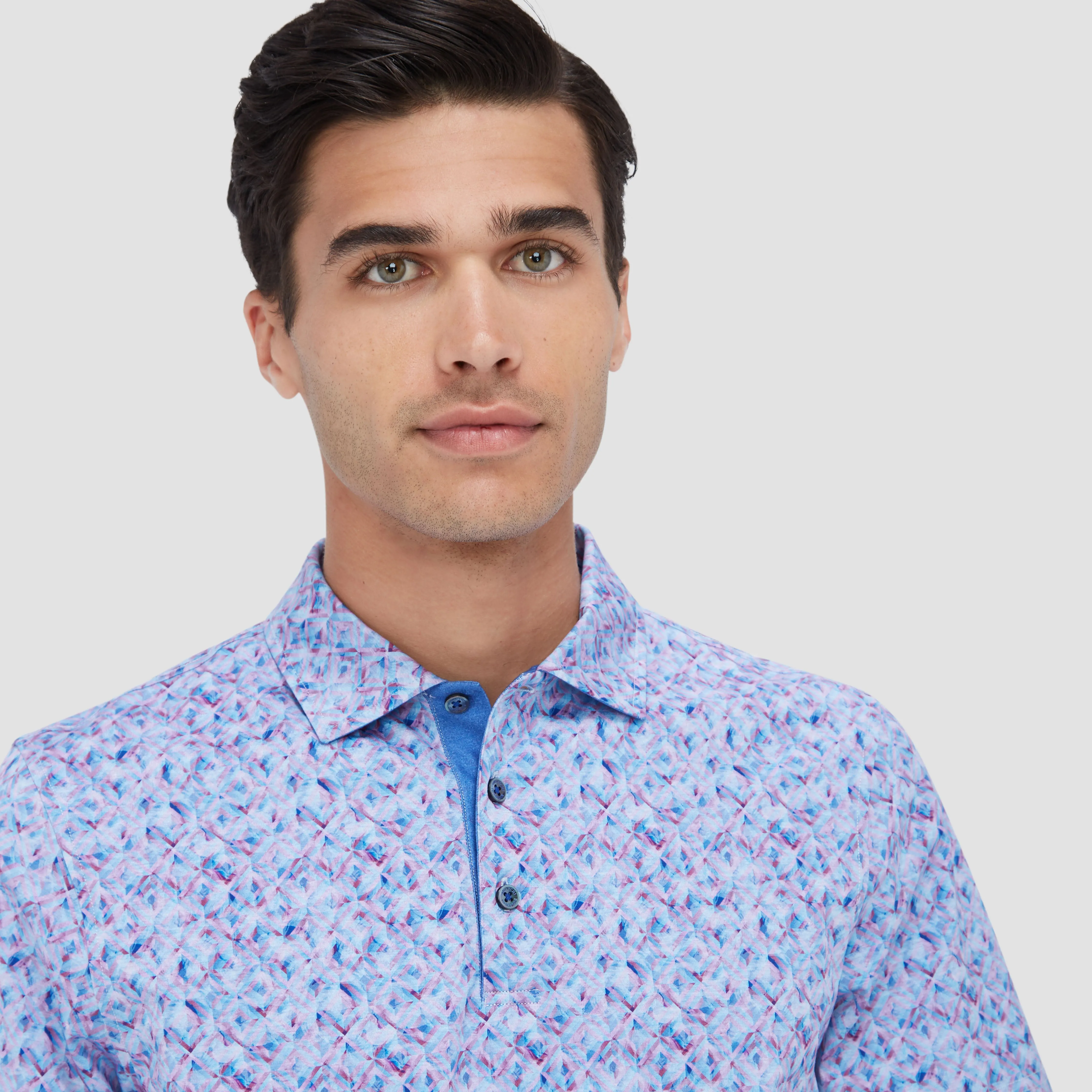 Vincent Double Sided Geometric/Solid OoohCotton Polo