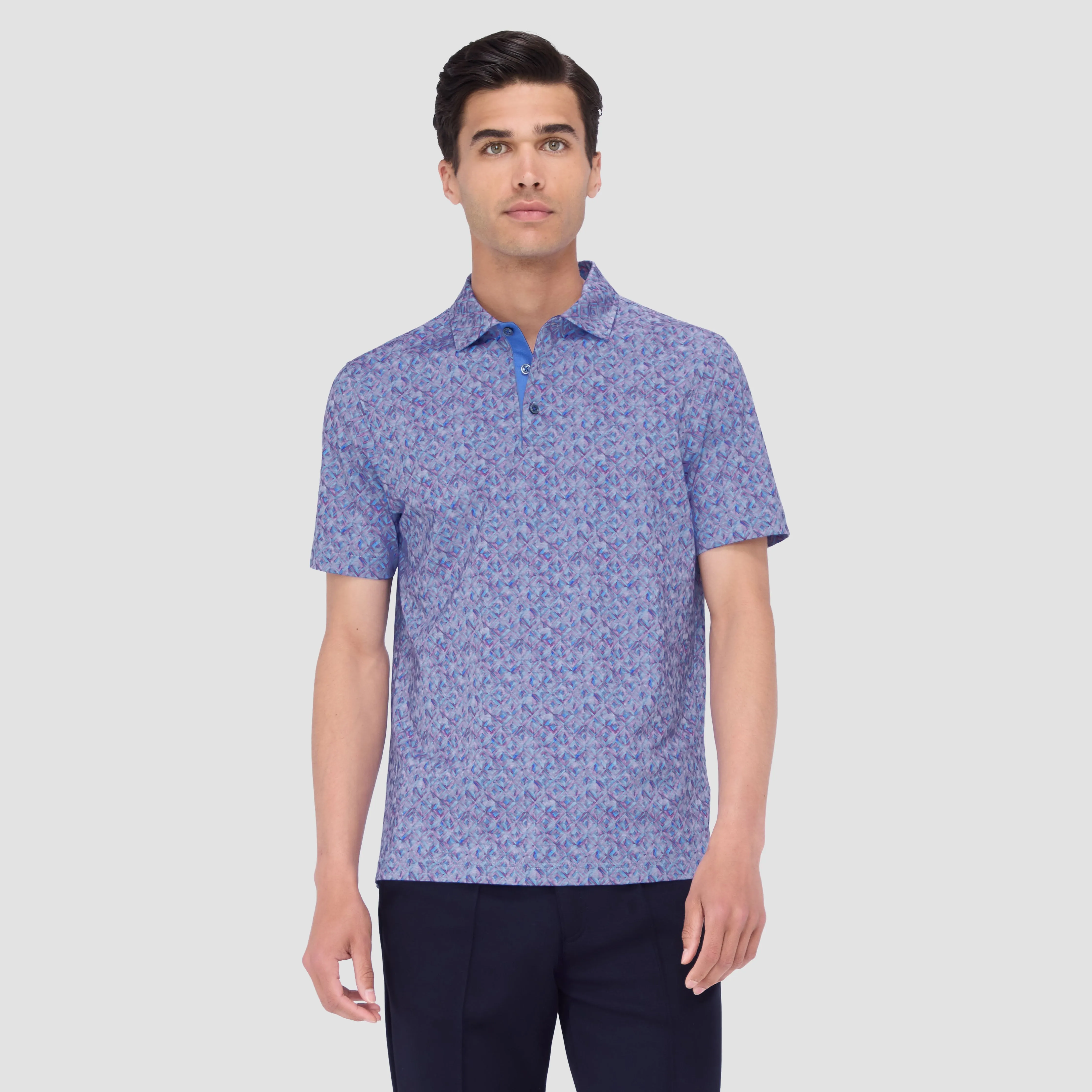 Vincent Double Sided Geometric/Solid OoohCotton Polo