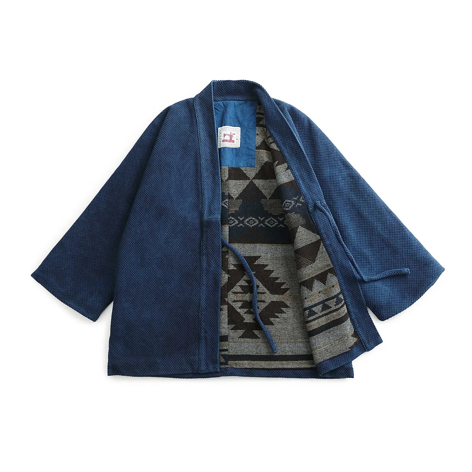 Vintage Plant Dyed Heavy Kimono Indigo Daoist Robe