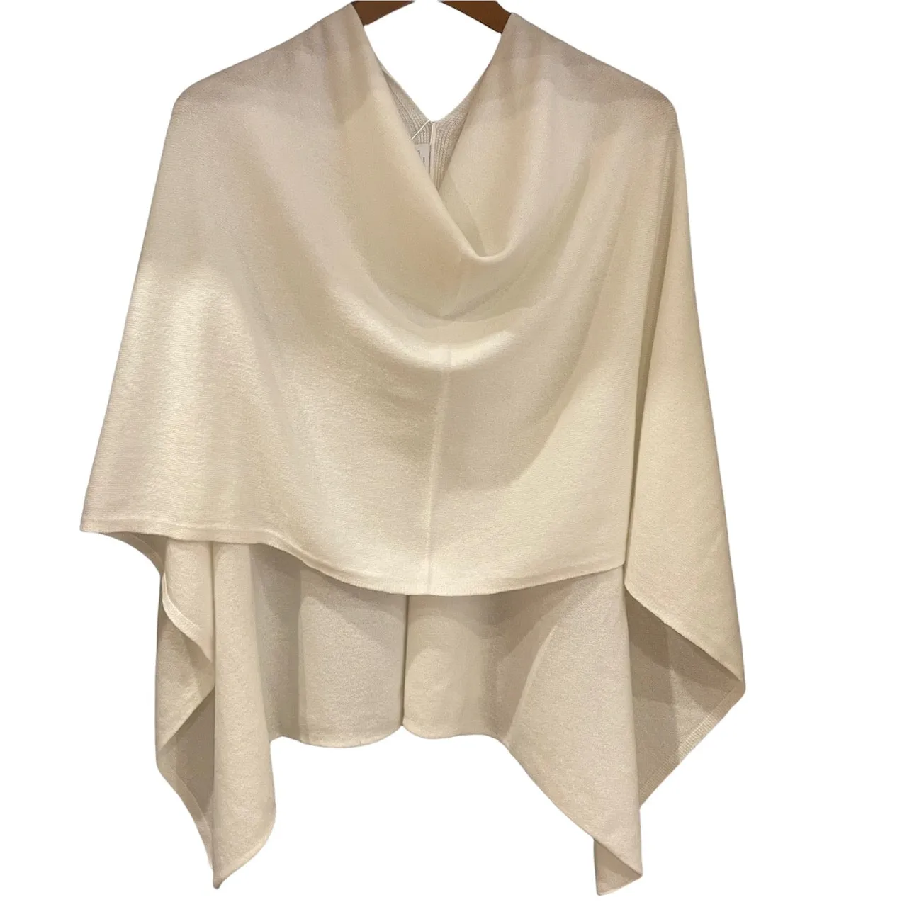 Winter White Cashmere Poncho