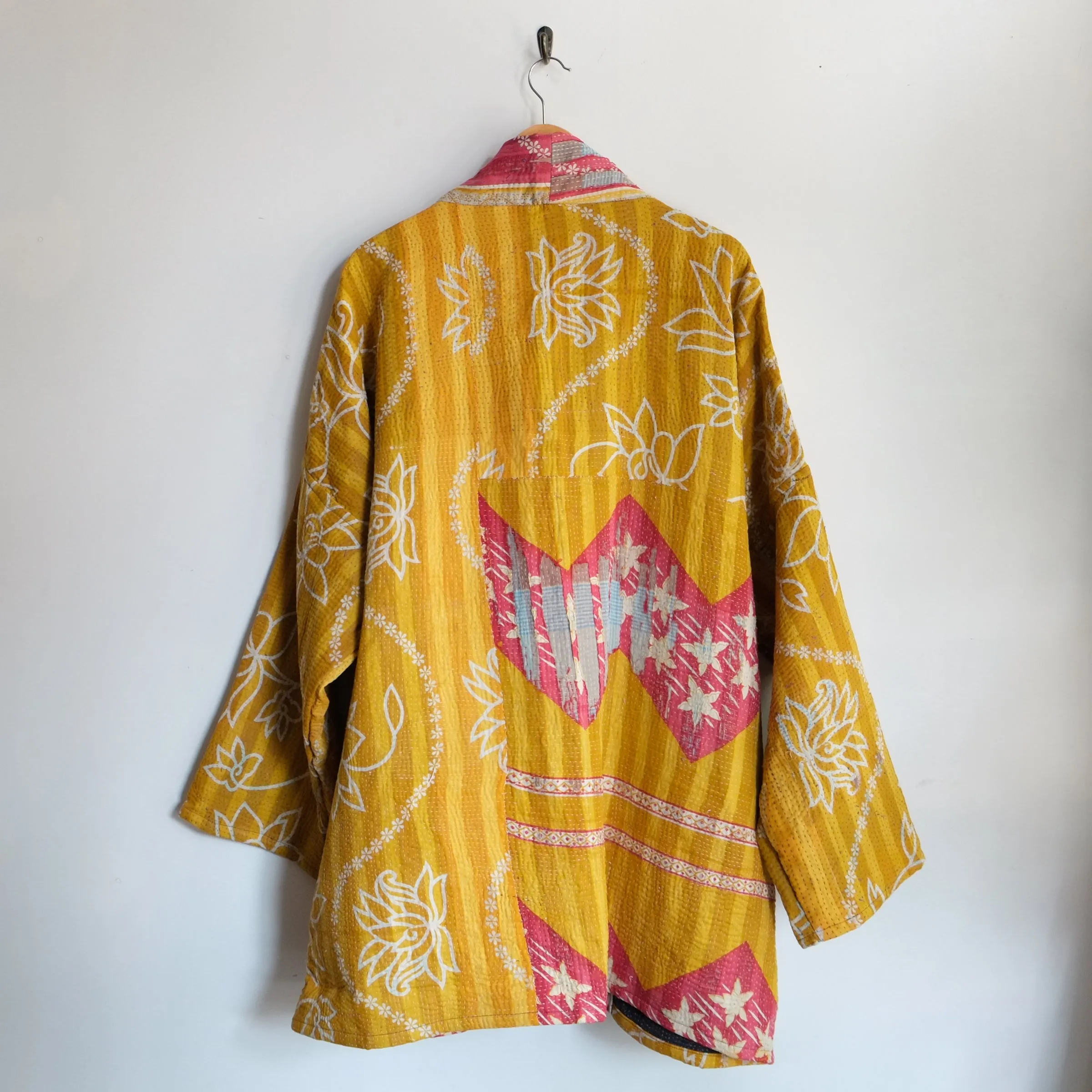 XXL Yellow and Red Chevron with White Flowers Anoushka Jacket LL164