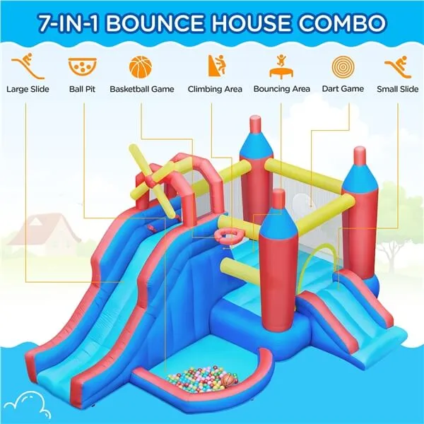 Yaheetech 7-in-1 Bouncy Castle Combo