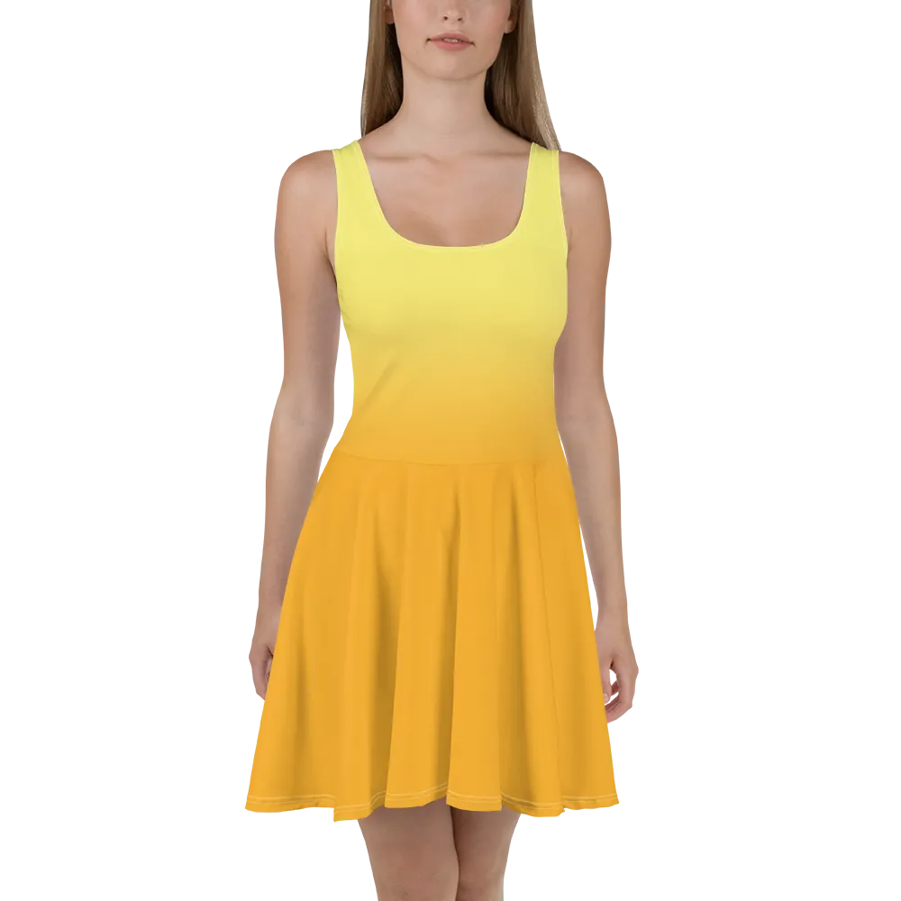 Yellow Gradient Women's Skater Dress