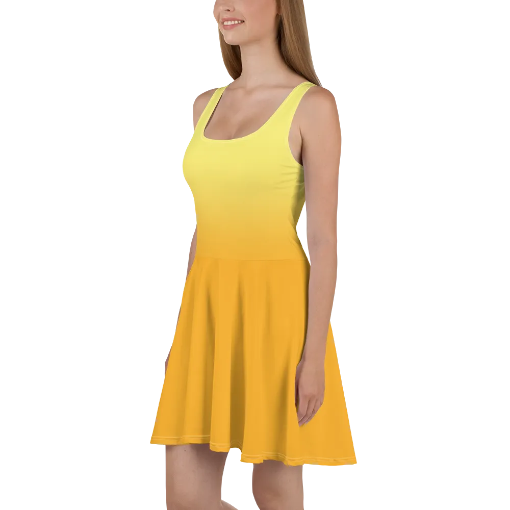 Yellow Gradient Women's Skater Dress