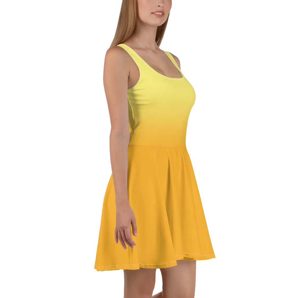 Yellow Gradient Women's Skater Dress